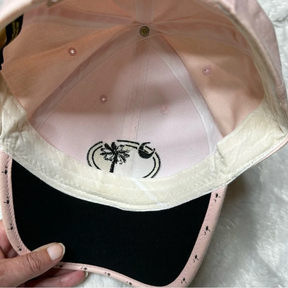 Triangle Sport Palm Tree Sunset Adjustable Baseball Cap Pink Black Women’s OS